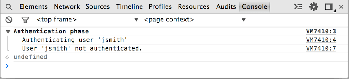간단한 콘솔 그룹 출력