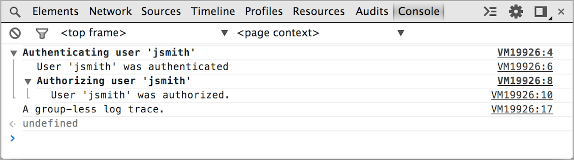 간단한 콘솔 그룹 출력