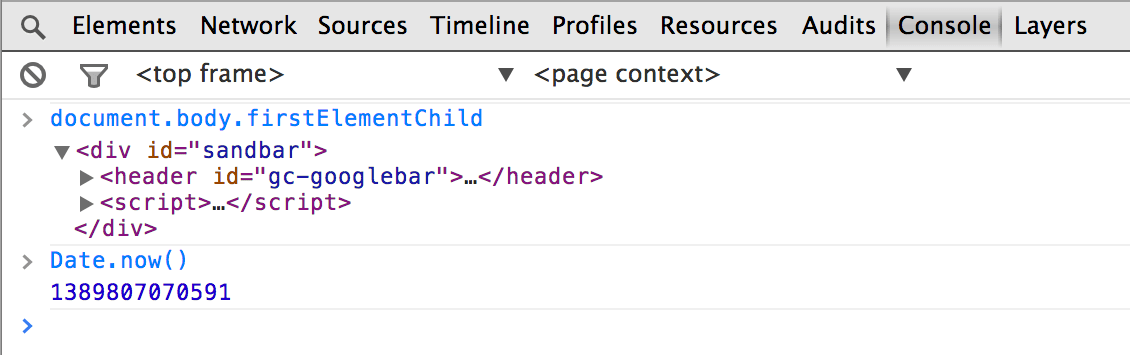Expressões simples no console.