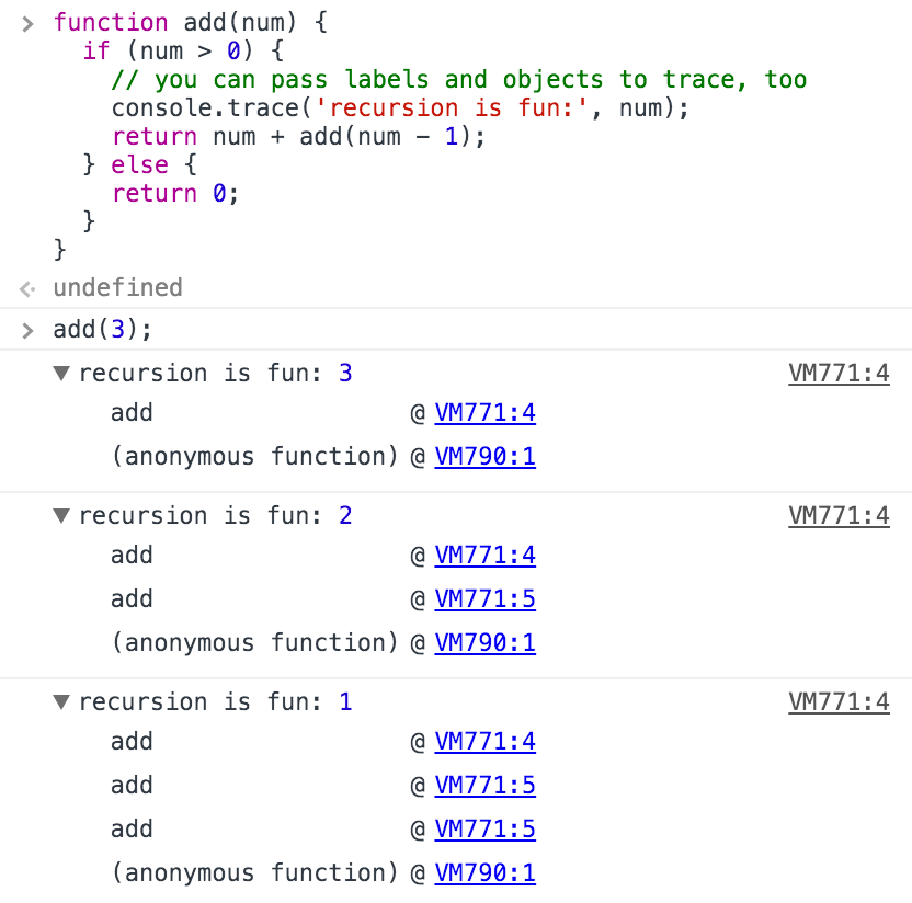 Contoh console.trace()