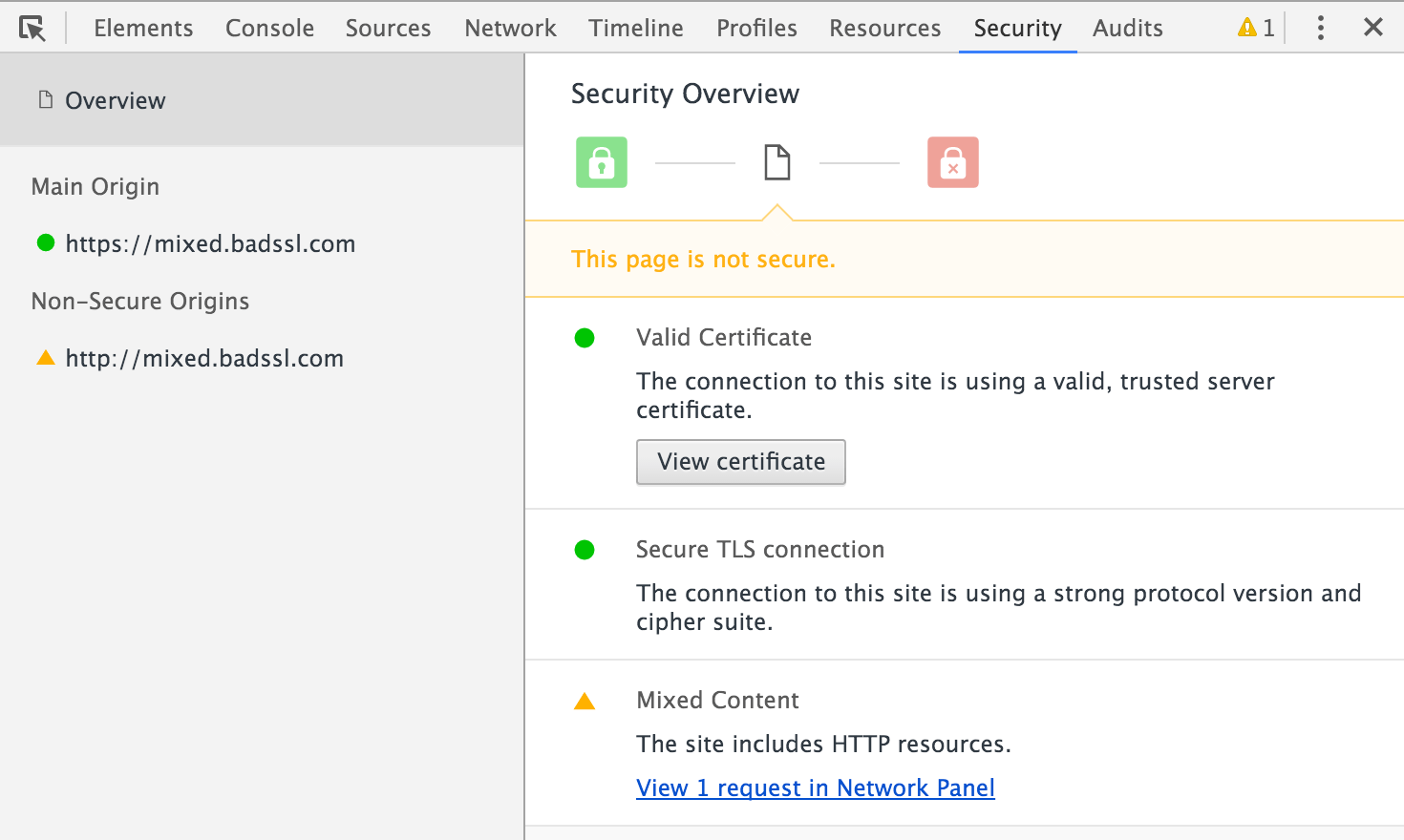 security overview, conteúdo misto