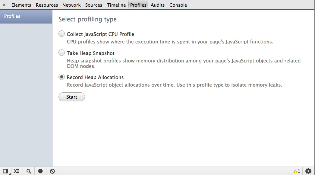 Profiler Record heap allocations