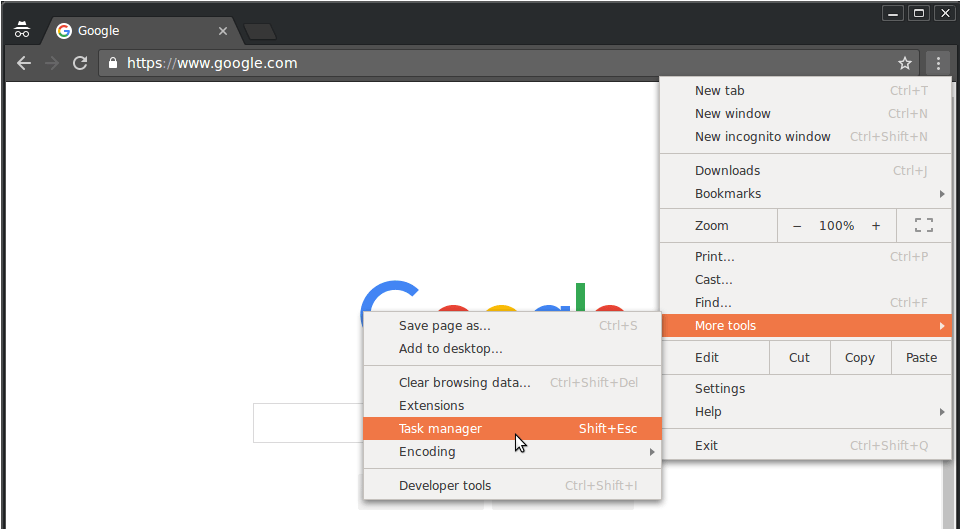 abrir o gerenciador
   de tarefas