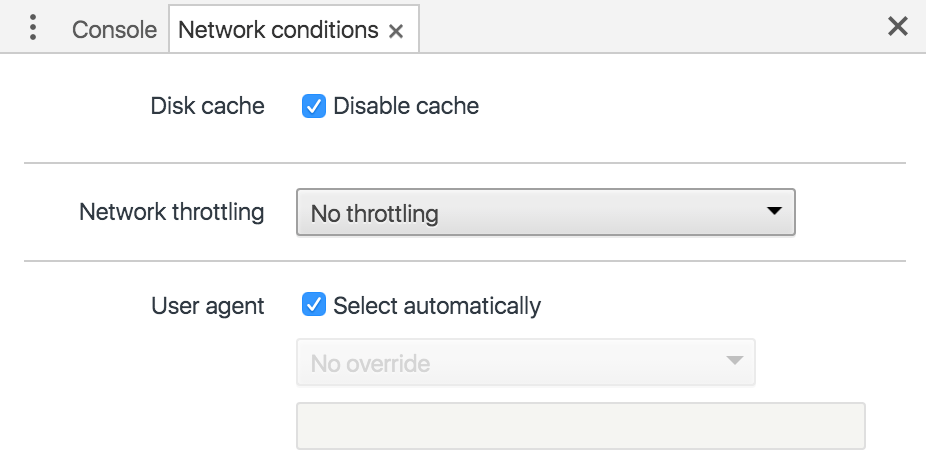 panel samping network conditions