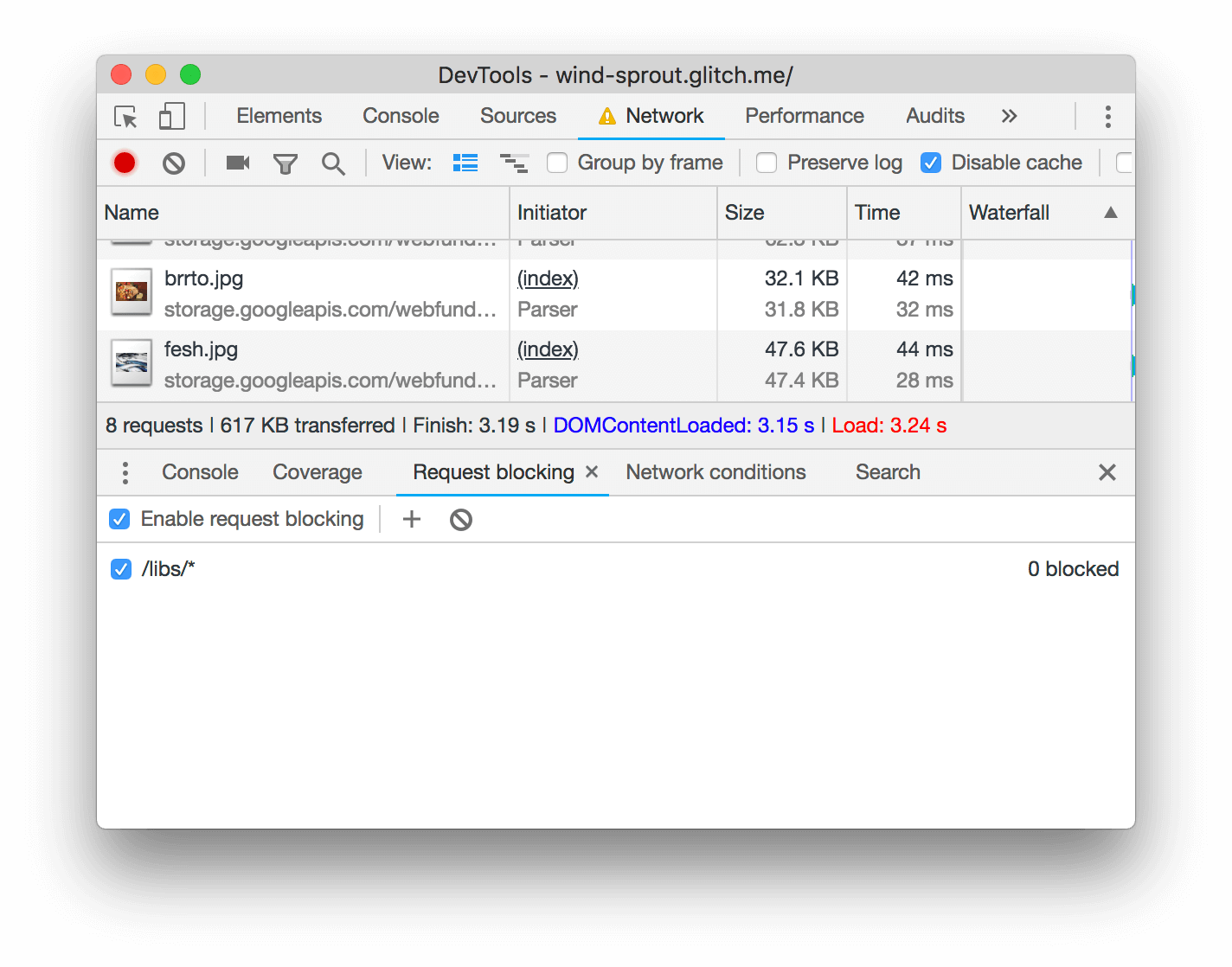 Adding a pattern to block any request to the 'libs' directory.