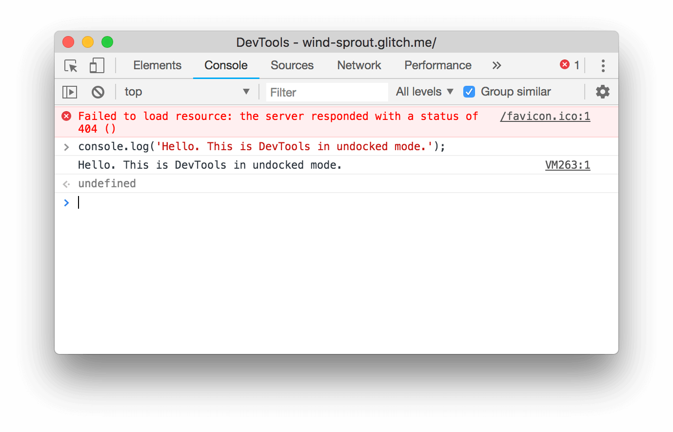 Undocked DevTools.